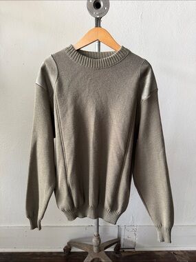 Barbour Knit and Suede Sweater Size Large